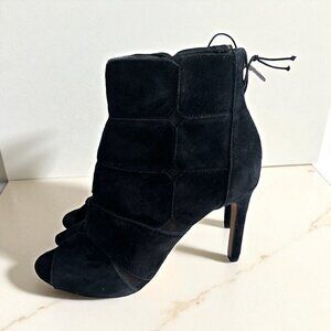 VINCE CAMUTO Kabrien Black Suede Booties Heels Size 6